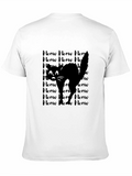 Meow Black Cat Graphic Tee Shirt