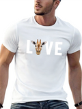 Love Giraffe Graphic Tee - Black Cotton T-Shirt