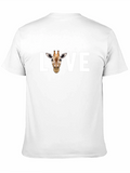 Love Giraffe Graphic Tee - Black Cotton T-Shirt