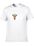 Love Giraffe Graphic Tee - Black Cotton T-Shirt