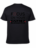 Focus On Your Goals Black Graphic Tee