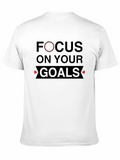 Focus On Your Goals Black Graphic Tee