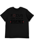 Focus On Your Goals Black Graphic Tee