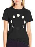 Lunar Phases Graphic Tee - Black