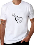 Ukulele Graphic Black T-Shirt