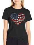 Patriotic Hearts Tee - USA Flag Love