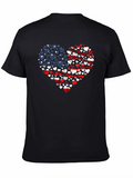 Patriotic Hearts Tee - USA Flag Love