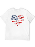Patriotic Hearts Tee - USA Flag Love