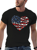 Patriotic Hearts Tee - USA Flag Love