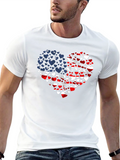 Patriotic Hearts Tee - USA Flag Love