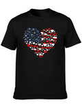 Patriotic Hearts Tee - USA Flag Love