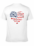 Patriotic Hearts Tee - USA Flag Love