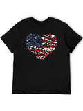 Patriotic Hearts Tee - USA Flag Love