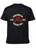 Firefighter Volunteer Save Lives Black T-Shirt