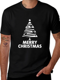 Festive Merry Christmas Tree Graphic Tee - Holiday Style