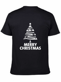 Festive Merry Christmas Tree Graphic Tee - Holiday Style