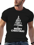 Festive Merry Christmas Tree Graphic Tee - Holiday Style
