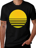 Retro Sunset Graphic Tee - Black