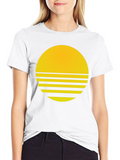 Retro Sunset Graphic Tee - Black