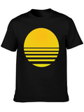 Retro Sunset Graphic Tee - Black
