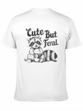 Cute But Feral Raccoon Graphic T-Shirt