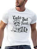 Cute But Feral Raccoon Graphic T-Shirt