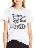 Cute But Feral Raccoon Graphic T-Shirt