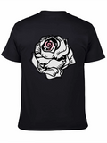 Rose Graphic Tee - Stylish Black Cotton T-Shirt