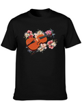 Floral Violin T-Shirt - Music Lover Tee