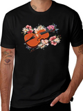 Floral Violin T-Shirt - Music Lover Tee