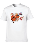 Floral Violin T-Shirt - Music Lover Tee