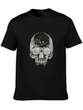 Skull Desert Scene Graphic Tee - Black