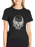 Skull Desert Scene Graphic Tee - Black