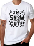Im Snow Cute Graphic Black T-Shirt