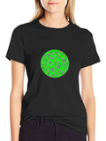 Mens Black T-Shirt with Green Circle Design