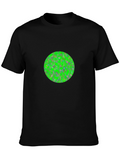 Mens Black T-Shirt with Green Circle Design