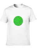 Mens Black T-Shirt with Green Circle Design
