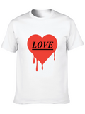 Love Heart Drip Graphic Black T-Shirt