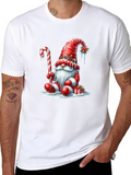 Festive Holiday Gnome Graphic Tee
