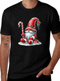 Festive Holiday Gnome Graphic Tee