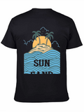 Sun Sand Island Black Graphic Tee