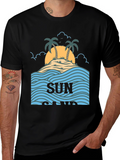 Sun Sand Island Black Graphic Tee