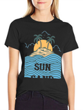 Sun Sand Island Black Graphic Tee