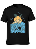Sun Sand Island Black Graphic Tee