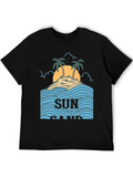 Sun Sand Island Black Graphic Tee