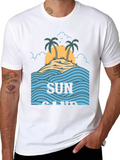 Sun Sand Island Black Graphic Tee