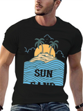 Sun Sand Island Black Graphic Tee