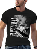 Abstract Piano Keys Graphic Print Tee
