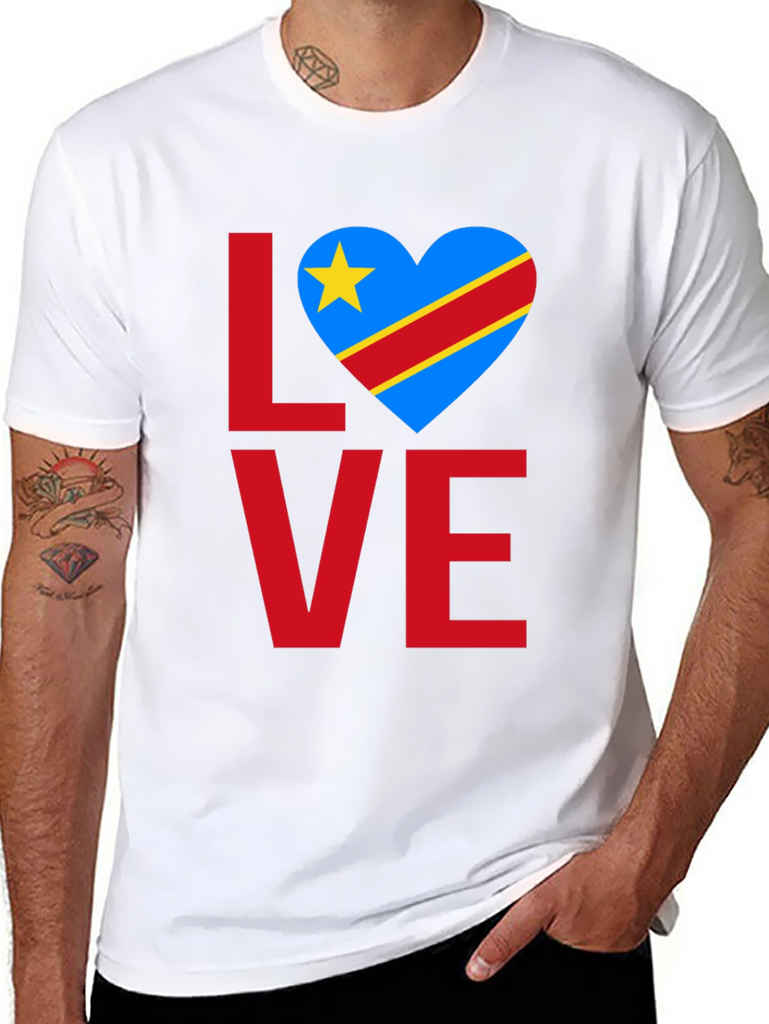 Love DR Congo Flag Heart T-Shirt