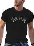 Rugby Heartbeat T-Shirt - Black Cotton Tee
